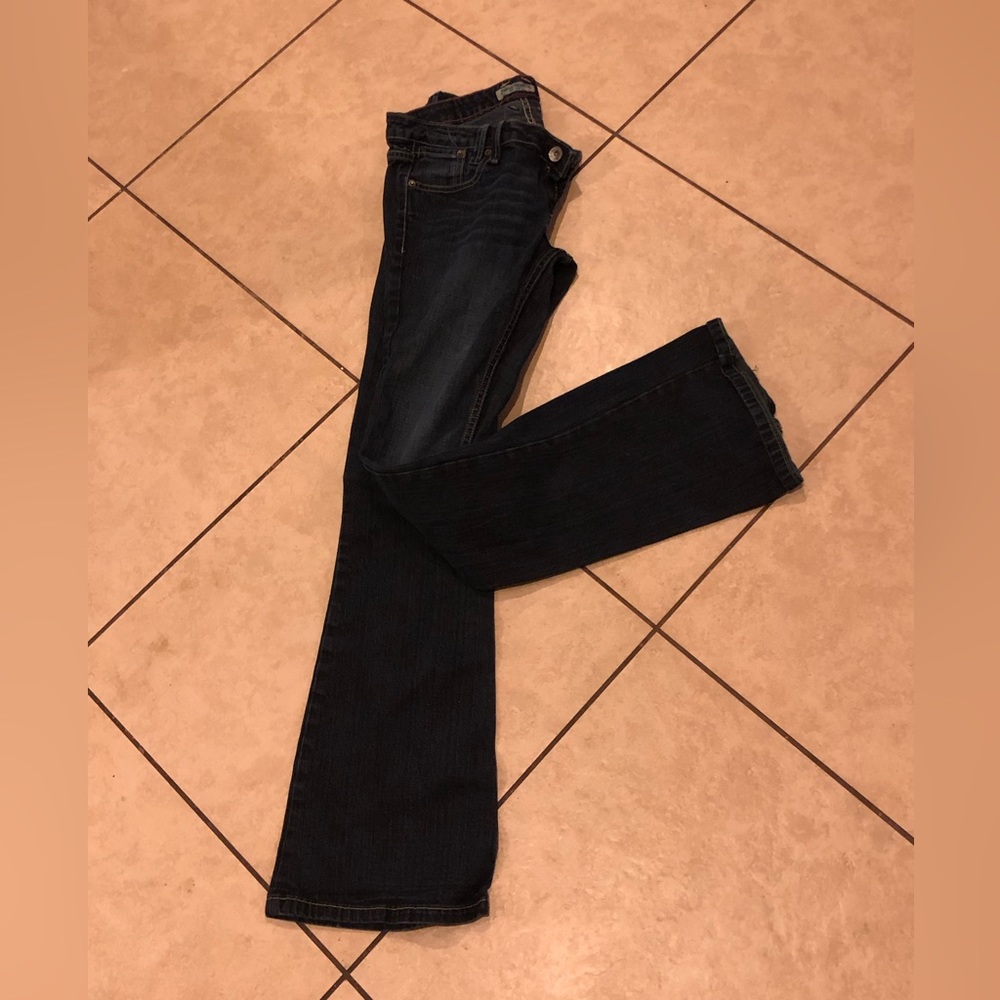 Paris Blues low waist boot cut/flare blue jeans embroidered pockets